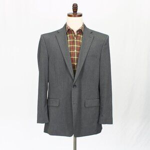 Haggar 46L Gray Blazer Sport Coat Jacket 2-Button Solid Y138